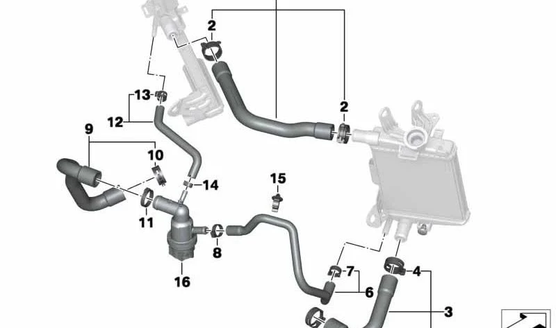 Manguera líquido refrigerante purga aire OEM 17128523485 para motos BMW R1200GS, R1250GS, R1200RT... y más. Original BMW Motorrad. - Imagen 2