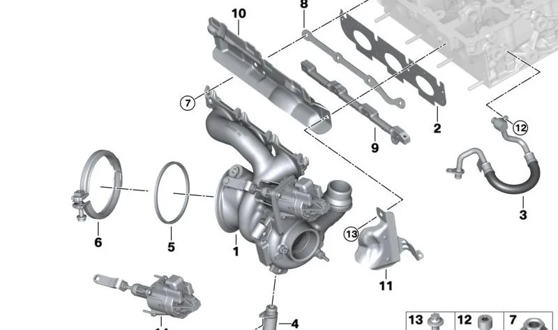 Juego regulador de válvula Wastegate OEM 11658485118 para MINI Cooper S F56, F57, F60... y más. Original MINI. - Imagen 2