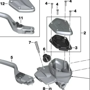 Abrazadera de sujeción derecha OEM 32728548506 para motos BMW R 1200 RT, R 1250 RT. Original BMW Motorrad.