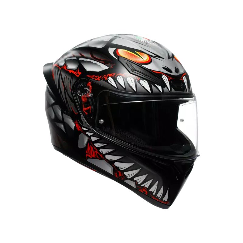 Casco AGV K1 S E2206 LYZARD MATT BLACK GREY RED - Imagen 2