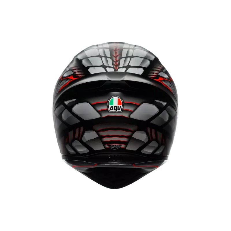 Casco AGV K1 S E2206 LYZARD MATT BLACK GREY RED - Imagen 7