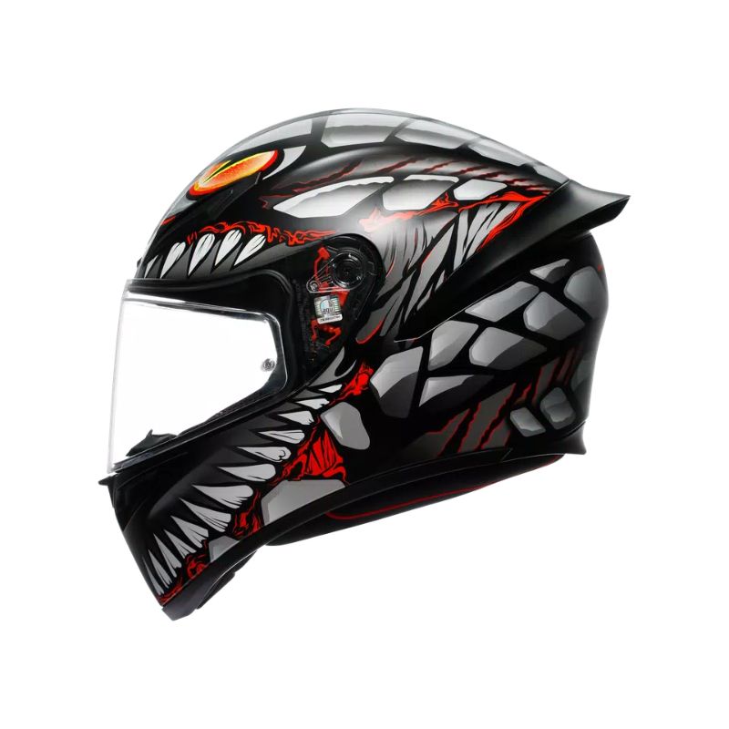 Casco AGV K1 S E2206 LYZARD MATT BLACK GREY RED - Imagen 6