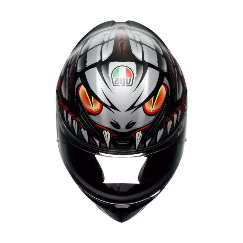 Casco AGV K1 S E2206 LYZARD MATT BLACK GREY RED - Imagen 3