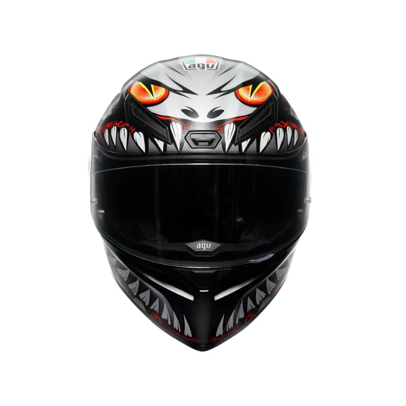 Casco AGV K1 S E2206 LYZARD MATT BLACK GREY RED - Imagen 4