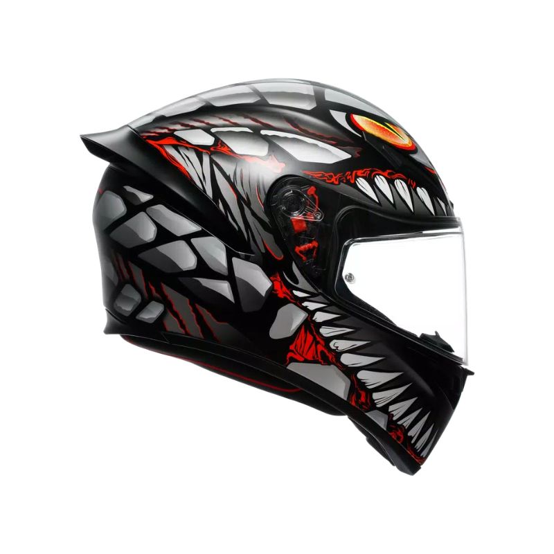 Casco AGV K1 S E2206 LYZARD MATT BLACK GREY RED - Imagen 5