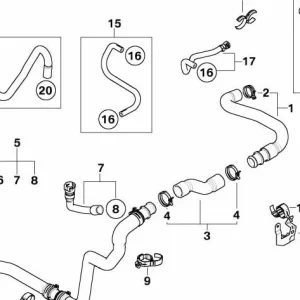 Tubo refrigerante OEM 17122754232 para MINI R56 Cooper D, R55 Clubman Cooper D... y más. Original MINI.