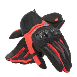 Guantes Dainese MIG 3 AIR TEX BLACK RED-LAVA